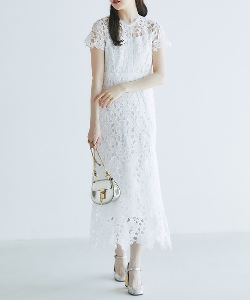 シックウィッシュ 新品♡ フラワーカットレースワンピース tocco closet（トッコ クローゼット）の「フラワーカットワーク