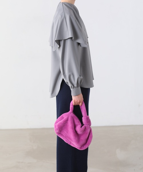 Kelen（ケレン）の「「KELEN/ケレン」ノットデザイン エコファーバッグ（トートバッグ・レディース・ライトカーキ/ピンク/オレンジ/ブルー・FREE）」の22枚目の写真