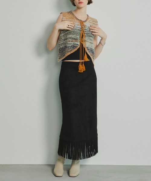 Unitage（ユニテージ）の「ブークレグラデーションニットベスト（ベスト・レディース・グレー/ブルー・FREE）」の10枚目の写真