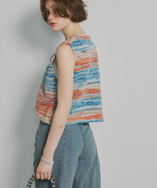 Unitage（ユニテージ）の「ブークレグラデーションニットベスト（ベスト・レディース・グレー/ブルー・FREE）」の6枚目の写真