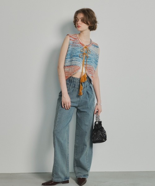 Unitage（ユニテージ）の「ブークレグラデーションニットベスト（ベスト・レディース・グレー/ブルー・FREE）」の3枚目の写真