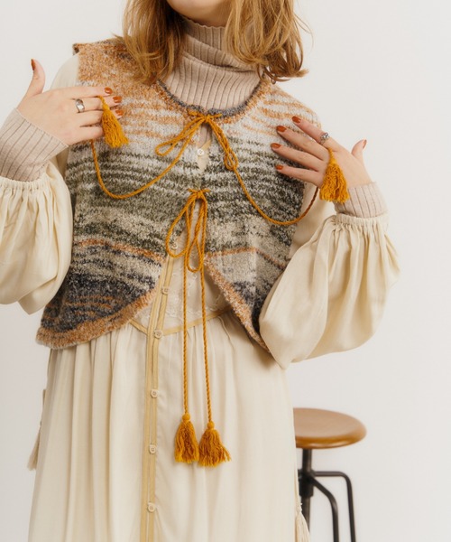 Unitage（ユニテージ）の「ブークレグラデーションニットベスト（ベスト・レディース・グレー/ブルー・FREE）」の18枚目の写真