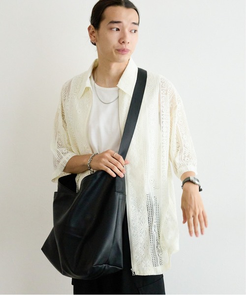 RAGEBLUE（レイジブルー）の「シンセティックレザー/ラージショルダーバッグ（ショルダーバッグ・メンズ・ブラック・FREE）」の2枚目の写真