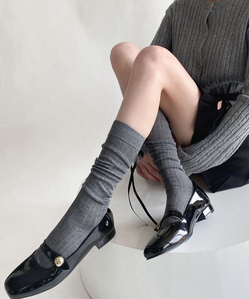 SHEPP（シープ）の「サテン バックリボン ソックス（ソックス/靴下・レディース・ブルー/グレー/チャコール/ブラック/ピンク/ホワイト・F）」の12枚目の写真