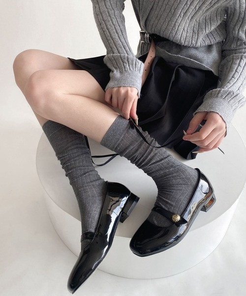 SHEPP（シープ）の「サテン バックリボン ソックス（ソックス/靴下・レディース・ブルー/グレー/チャコール/ブラック/ピンク/ホワイト・F）」の19枚目の写真