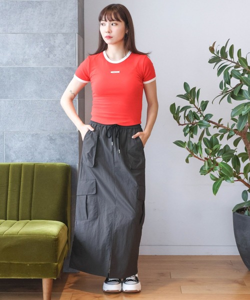 3.3 Field Trip （3.3フィールドトリップ）の「3.3 Field Trip／ナイロンカーゴロングスカート（スカート・レディース・チャコール/ブラック・FREE）」の11枚目の写真