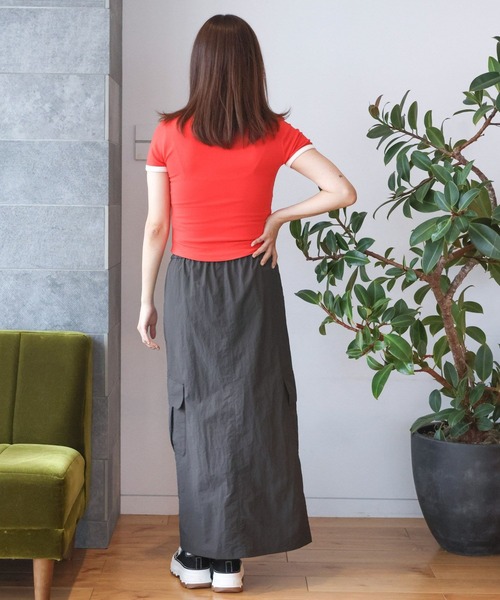 3.3 Field Trip （3.3フィールドトリップ）の「3.3 Field Trip／ナイロンカーゴロングスカート（スカート・レディース・チャコール/ブラック・FREE）」の14枚目の写真