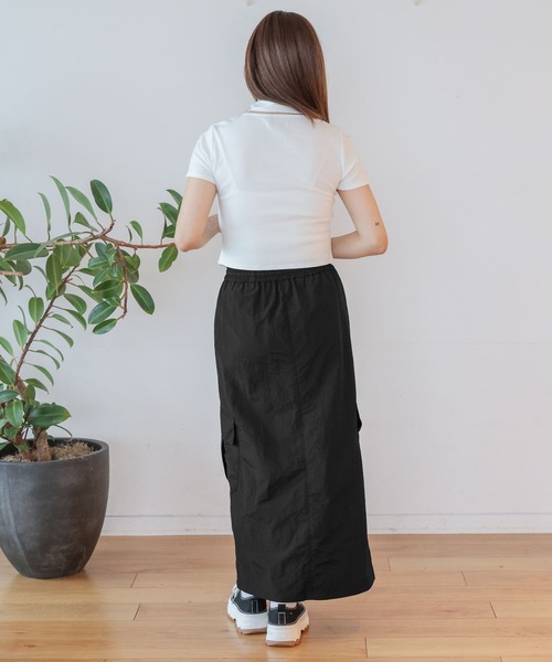 3.3 Field Trip （3.3フィールドトリップ）の「3.3 Field Trip／ナイロンカーゴロングスカート（スカート・レディース・チャコール/ブラック・FREE）」の21枚目の写真