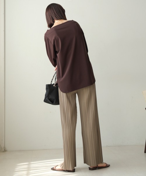 Bou Jeloud（ブージュルード）の「プリーツパンツ（その他パンツ・レディース・オフホワイト/ブラック/グレイッシュベージュ・M）」の10枚目の写真