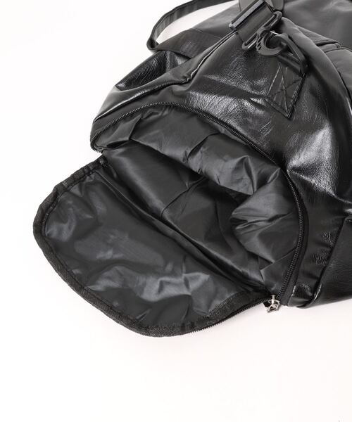 セール】【大容量・2WAY】ヴィーガンレザーシンプルボストンバッグ