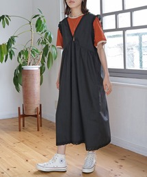 【ZOZO限定】Vネックフリルギャザーワンピース
