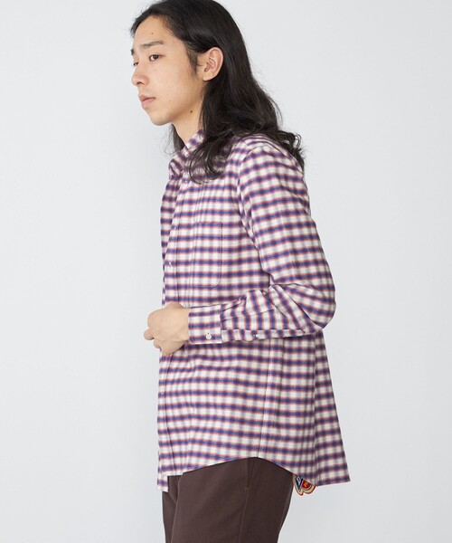 SHIPS（シップス）の「SHIPS: レギュラーカラー オンブレ チェック ネルシャツ（シャツ/ブラウス・メンズ・オフホワイト/レッド/ライトブルー/ブラウン・SMALL/X-LARGE/LARGE/MEDIUM）」の16枚目の写真