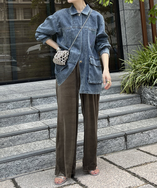 DouDou（ドゥドゥ）の「【WEB限定】デニムジャケット（デニムジャケット・レディース・ネイビー・FREE）」の3枚目の写真