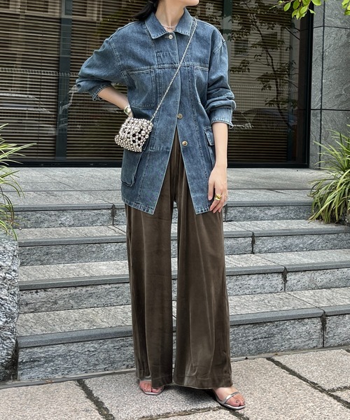 DouDou（ドゥドゥ）の「【WEB限定】デニムジャケット（デニムジャケット・レディース・ネイビー・FREE）」の6枚目の写真