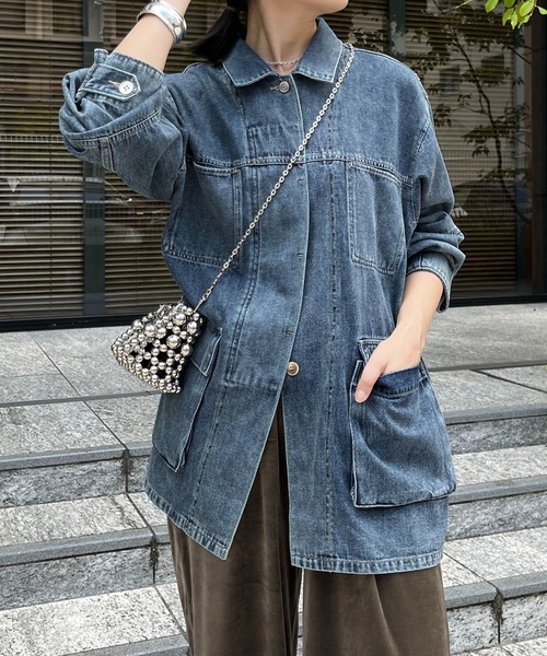 DouDou（ドゥドゥ）の「【WEB限定】デニムジャケット（デニムジャケット・レディース・ネイビー・FREE）」の10枚目の写真