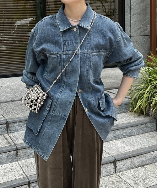 DouDou（ドゥドゥ）の「【WEB限定】デニムジャケット（デニムジャケット・レディース・ネイビー・FREE）」の11枚目の写真