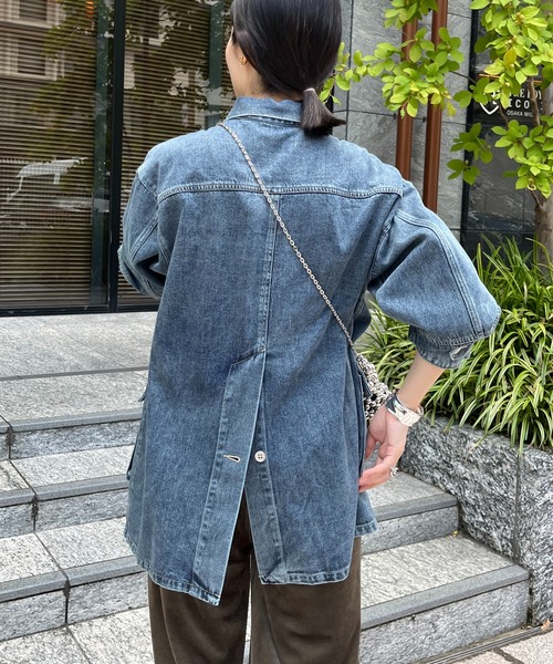 DouDou（ドゥドゥ）の「【WEB限定】デニムジャケット（デニムジャケット・レディース・ネイビー・FREE）」の12枚目の写真