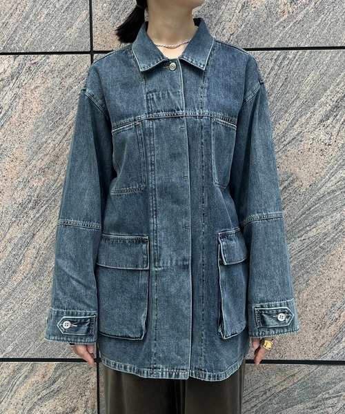 DouDou（ドゥドゥ）の「【WEB限定】デニムジャケット（デニムジャケット・レディース・ネイビー・FREE）」の13枚目の写真