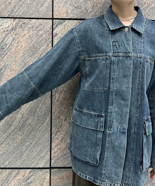 DouDou（ドゥドゥ）の「【WEB限定】デニムジャケット（デニムジャケット・レディース・ネイビー・FREE）」の19枚目の写真