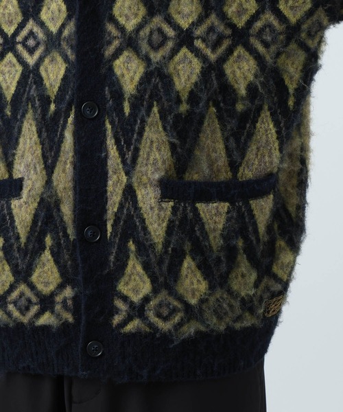 BAYFLOW（ベイフロー）の「7ゲージミックス柄ニットカーディガン（カーディガン/ボレロ・メンズ・グレー/ブラウン/イエロー・MEDIUM/LARGE）」の10枚目の写真