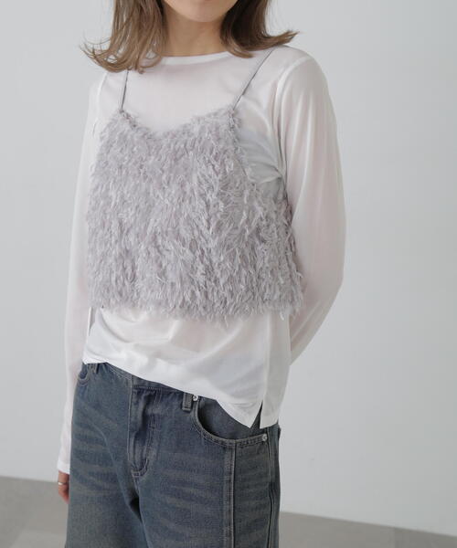 FREE'S MART(フリーズマート)の「テープヤーンキャミソールビスチェ(キャミソール・レディース・ブラック/ホワイト/グレー・FREE)」の3枚目の写真