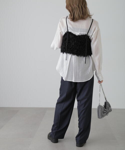 FREE'S MART(フリーズマート)の「テープヤーンキャミソールビスチェ(キャミソール・レディース・ブラック/ホワイト/グレー・FREE)」の9枚目の写真