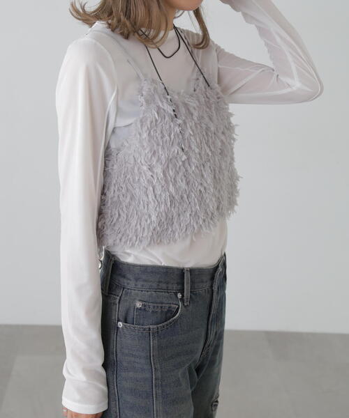 FREE'S MART(フリーズマート)の「テープヤーンキャミソールビスチェ(キャミソール・レディース・ブラック/ホワイト/グレー・FREE)」の15枚目の写真