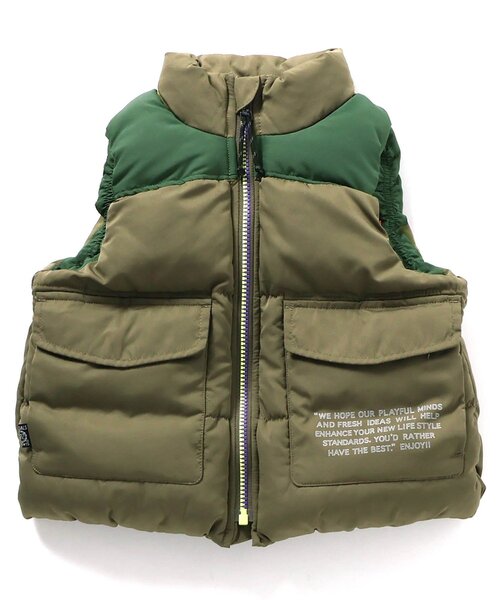 BREEZE(ブリーズ)の「【WEB限定】ふわ軽インサレーションベスト(ダウンベスト・キッズ・カーキ/ブラック/レインボー/イエロー/パープル・140/130/120/110/100/90/80)」の2枚目の写真