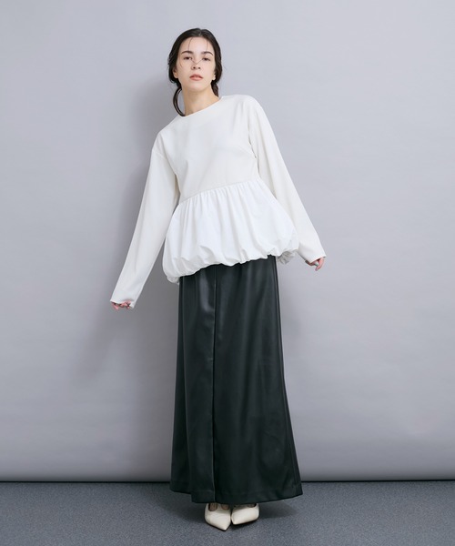 【セール】【セットアップ対応】バルーンドッキングブラウス（シャツ/ブラウス）｜LE CERCLE par rope'（ルセルクルパーロペ）