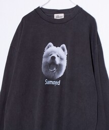 GLOSTER | 【GLOSTER/グロスター】DOG&CAT 犬猫プリント ピグメント プリントロンT 長袖Tシャツ(Tシャツ/カットソー)