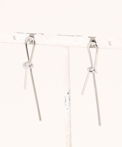 セール】ノットデザインロングピアス-knot design long pierce