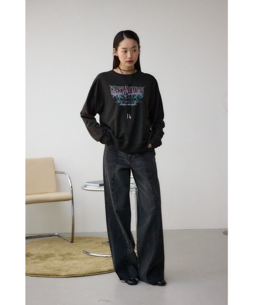 AZUL by moussy（アズールバイマウジー）の「ビンテージプリントウラケプルオーバー（スウェット・レディース・ブルー系その他/ピンク系その他・FREE）」の5枚目の写真