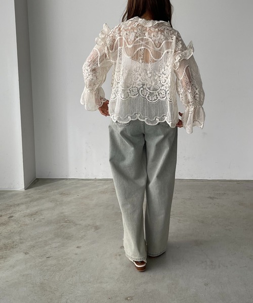 antic rag（アンティックラグ）の「レースフリルハイネックブラウス（シャツ/ブラウス・レディース・ベージュ/ブラック・FREE）」の14枚目の写真