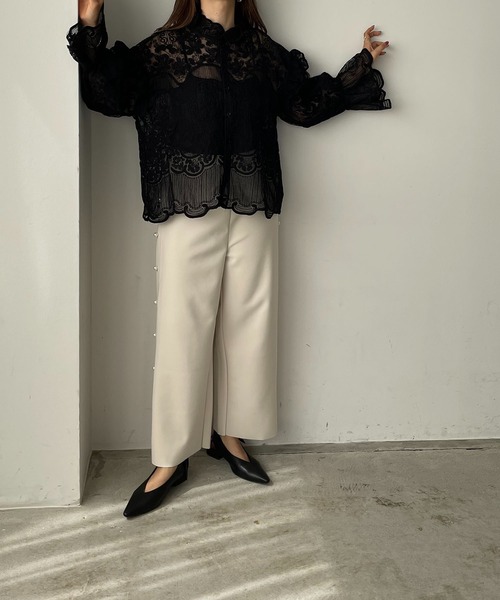 antic rag（アンティックラグ）の「レースフリルハイネックブラウス（シャツ/ブラウス・レディース・ベージュ/ブラック・FREE）」の21枚目の写真