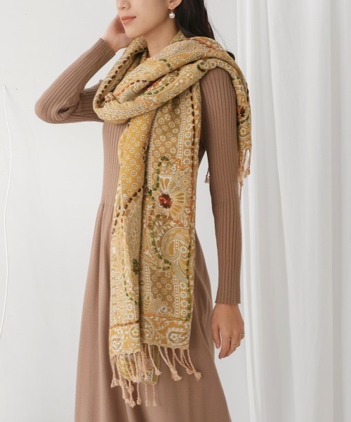 セール】インド刺繍ストール（ストール/ショール）｜Bou Jeloud