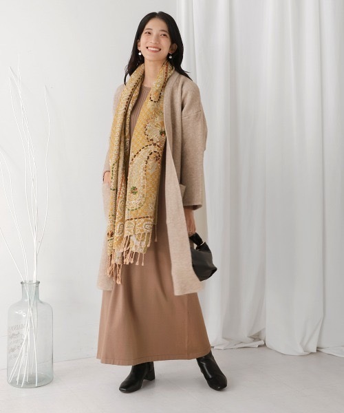 Bou Jeloud(ブージュルード)の「インド刺繍ストール(ストール/ショール・レディース・グリーン/ベージュ/イエロー/ネイビー・フリ-)」の13枚目の写真