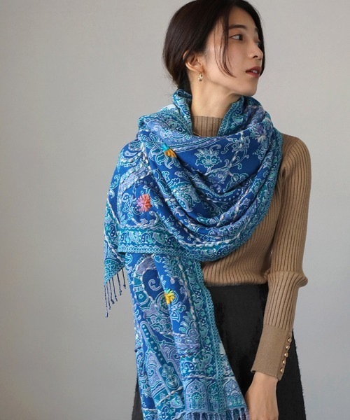 セール】インド刺繍ストール（ストール/ショール）｜Bou Jeloud