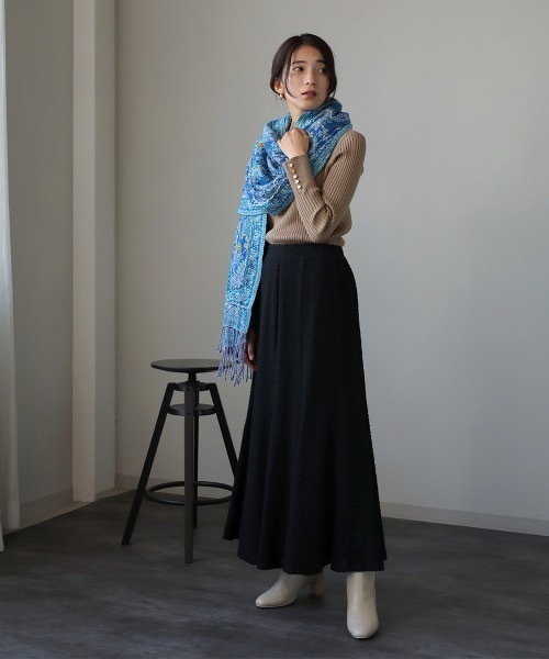 Bou Jeloud(ブージュルード)の「インド刺繍ストール(ストール/ショール・レディース・グリーン/ベージュ/イエロー/ネイビー・フリ-)」の18枚目の写真