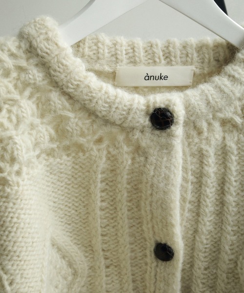 anuke（アンヌーク）の「Cable Knit Cardigan（カーディガン
