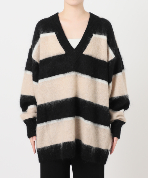 AP STUDIO（エーピーストゥディオ）の「【STAND STUDIO/スタンドスタジオ】シャギーボーダープルオーバー（ニット/セーター・レディース・ベージュ・FREE）」の7枚目の写真