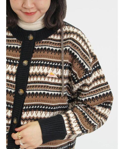 KELTY(ケルティ)の「【KELTY×Samansa Mos2】ジャカードニットカーデ(カーディガン/ボレロ・レディース・グリーン/ベージュ/ブラック・F)」の2枚目の写真