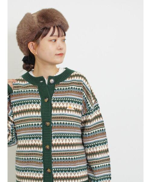 KELTY(ケルティ)の「【KELTY×Samansa Mos2】ジャカードニットカーデ(カーディガン/ボレロ・レディース・グリーン/ベージュ/ブラック・F)」の4枚目の写真
