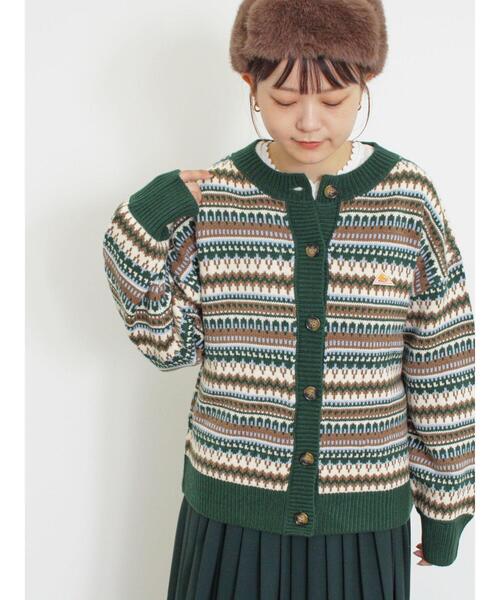 KELTY(ケルティ)の「【KELTY×Samansa Mos2】ジャカードニットカーデ(カーディガン/ボレロ・レディース・グリーン/ベージュ/ブラック・F)」の6枚目の写真