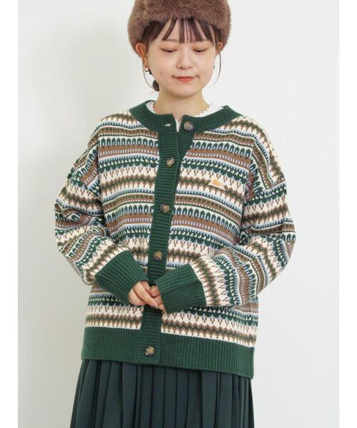 KELTY(ケルティ)の「【KELTY×Samansa Mos2】ジャカードニットカーデ(カーディガン/ボレロ・レディース・グリーン/ベージュ/ブラック・F)」の7枚目の写真