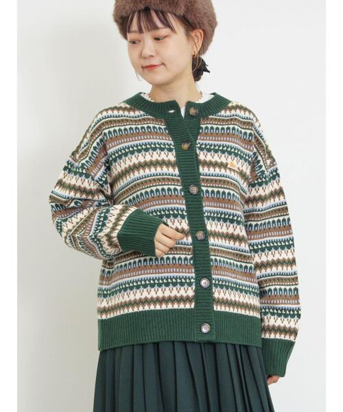 KELTY(ケルティ)の「【KELTY×Samansa Mos2】ジャカードニットカーデ(カーディガン/ボレロ・レディース・グリーン/ベージュ/ブラック・F)」の9枚目の写真