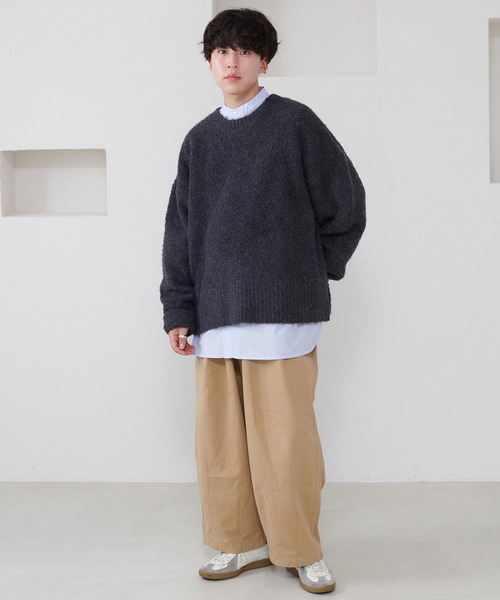 favclo.（ファブクロ）の「boucle knit pullover / ブークレニットプルオーバー（ニット/セーター・メンズ・ブルーグレー/チャコールグレー・MEDIUM/LARGE）」の8枚目の写真