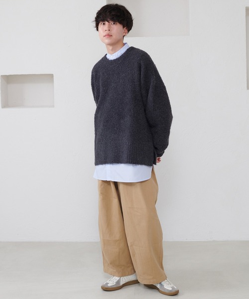 favclo.（ファブクロ）の「boucle knit pullover / ブークレニットプルオーバー（ニット/セーター・メンズ・ブルーグレー/チャコールグレー・MEDIUM/LARGE）」の10枚目の写真