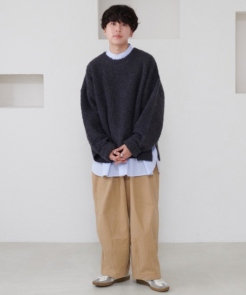 favclo.（ファブクロ）の「boucle knit pullover / ブークレニットプルオーバー（ニット/セーター・メンズ・ブルーグレー/チャコールグレー・MEDIUM/LARGE）」の11枚目の写真