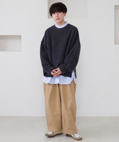 favclo.（ファブクロ）の「boucle knit pullover / ブークレニットプルオーバー（ニット/セーター・メンズ・ブルーグレー/チャコールグレー・MEDIUM/LARGE）」の12枚目の写真