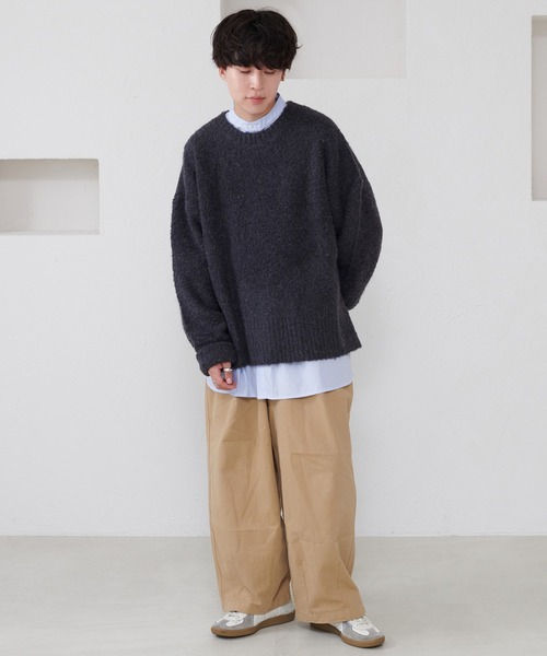 favclo.（ファブクロ）の「boucle knit pullover / ブークレニットプルオーバー（ニット/セーター・メンズ・ブルーグレー/チャコールグレー・MEDIUM/LARGE）」の13枚目の写真